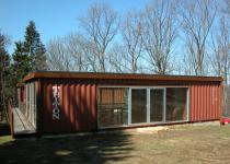 The Quik- House.    Adam Kalkin's Shipping Container Prefab Green Home in Califon.