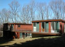 The Quik- House.    Adam Kalkin's Shipping Container Prefab Green Home in Califon.