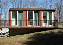 The Quik- House.    Adam Kalkin's Shipping Container Prefab Green Home in Califon.