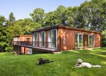 The Quik- House.    Adam Kalkin's Shipping Container Prefab Green Home in Califon.